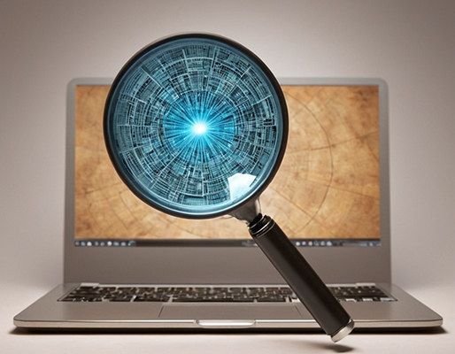 SEO - Yellow Ant Design - An image of a magnifying glass over a laptop computer